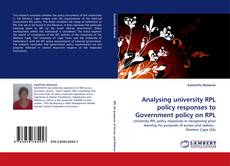 Copertina di Analysing university RPL policy responses to Government policy on RPL