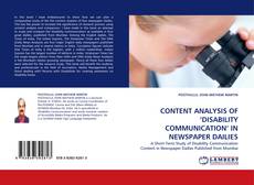 CONTENT ANALYSIS OF ‘DISABILITY COMMUNICATION’ IN NEWSPAPER DAILIES kitap kapağı