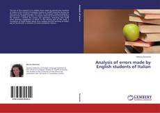 Обложка Analysis of errors made by English students of Italian