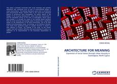 ARCHITECTURE FOR MEANING kitap kapağı