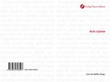 Buchcover von Acta Lipsiae
