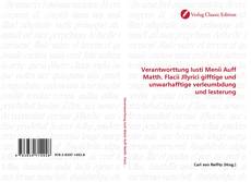 Capa do livro de Verantworttung Iusti Menii Auff Matth. Flacii Jllyrici gifftige und unwarhafftige verleumbdung und lesterung 