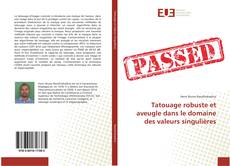 Capa do livro de Tatouage robuste et aveugle dans le domaine des valeurs singulières 