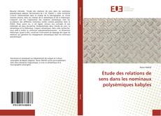 Buchcover von Étude des relations de sens dans les nominaux polysémiques kabyles