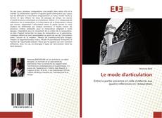 Le mode d'articulation kitap kapağı