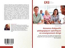 Обложка Annonce d'objectifs pédagogiques spécifiques en enseignement dirigé