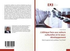 Bookcover of L'éthique face aux valeurs culturelles et le sous-développement