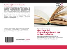 Gestión del Conocimiento en las universidades kitap kapağı