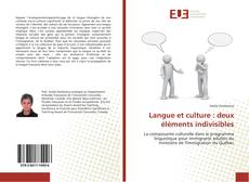 Portada del libro de Langue et culture : deux éléments indivisibles