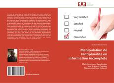 Manipulation de l'antipluralité en information incomplète kitap kapağı