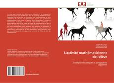 Buchcover von L'activité mathématicienne de l'élève