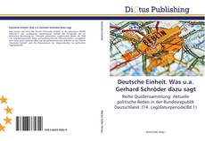 Buchcover von Deutsche Einheit. Was u.a. Gerhard Schröder dazu sagt