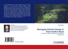Capa do livro de Managing Climate Change in Post-Conflict Nepal 