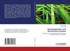 Buchcover von Morphogenetic and Biochemical Studies
