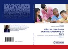 Bookcover of Effect of class size on students' opportunity to learn