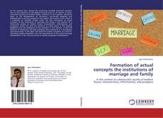 Capa do livro de Formation of actual concepts the institutions of marriage and family 