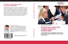 Bookcover of Evaluación crítica del modelo directivo LODE(1985)