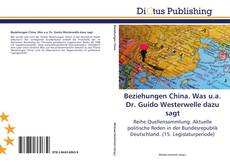 Beziehungen China. Was u.a. Dr. Guido Westerwelle dazu sagt kitap kapağı