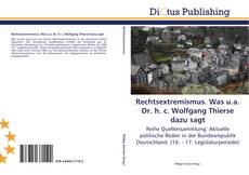 Bookcover of Rechtsextremismus. Was u.a. Dr. h. c. Wolfgang Thierse dazu sagt