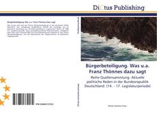 Capa do livro de Bürgerbeteiligung. Was u.a. Franz Thönnes dazu sagt 