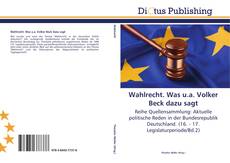 Bookcover of Wahlrecht. Was u.a. Volker Beck dazu sagt