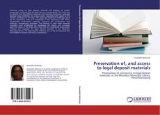Capa do livro de Preservation of, and access to legal deposit materials 