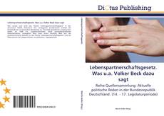 Capa do livro de Lebenspartnerschaftsgesetz. Was u.a. Volker Beck dazu sagt 