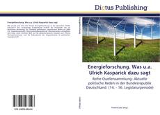 Energieforschung. Was u.a. Ulrich Kasparick dazu sagt的封面