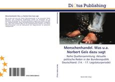 Portada del libro de Menschenhandel. Was u.a. Norbert Geis dazu sagt