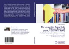 Обложка The Linguistics Research in  India and Abroad  (Vol-II, September 2011)