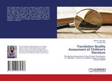 Capa do livro de Translation Quality Assessment of Children's literature 