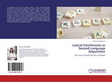 Couverture de Lexical Interference in Second Language Acquisition