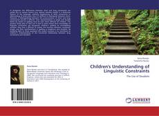 Capa do livro de Children's Understanding of Linguistic Constraints 
