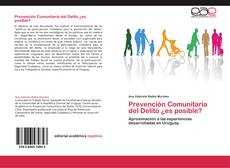 Portada del libro de Prevención Comunitaria del Delito ¿es posible?