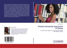 Buchcover von Private University Expansion in Kenya