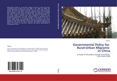Capa do livro de Governmental Policy for   Rural-Urban Migrants   in China 