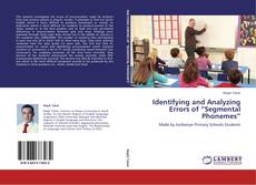 Capa do livro de Identifying and Analyzing Errors of “Segmental Phonemes” 