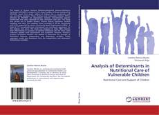 Portada del libro de Analysis of Determinants in Nutritional Care of Vulnerable Children