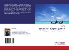 Buchcover von Solution of Burger Equation