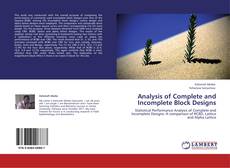 Analysis of Complete and Incomplete Block Designs kitap kapağı