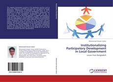 Institutionalizing Participatory Development in Local Government kitap kapağı