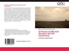 Borítókép a  El Poema de Mio Cid: Estudios del VIII Centenario - hoz