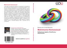 Capa do livro de Matrimonio Homosexual 