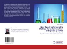 Couverture de New Spectrophotometric Method for determination of Cephalosporines