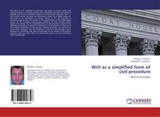 Buchcover von Writ as a simplified form of civil procedure