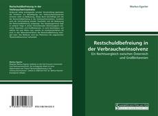 Bookcover of Restschuldbefreiung in der Verbraucherinsolvenz