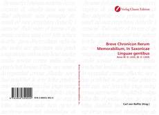 Capa do livro de Breve Chronicon Rerum Memorabilium, In Saxonicae Linguae gentibus 