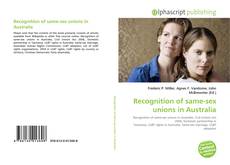 Обложка Recognition of same-sex unions in Australia