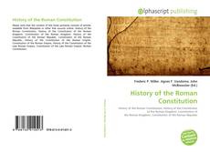 Bookcover of History of the Roman Constitution