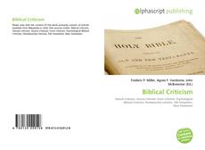 Bookcover of Biblical Criticism